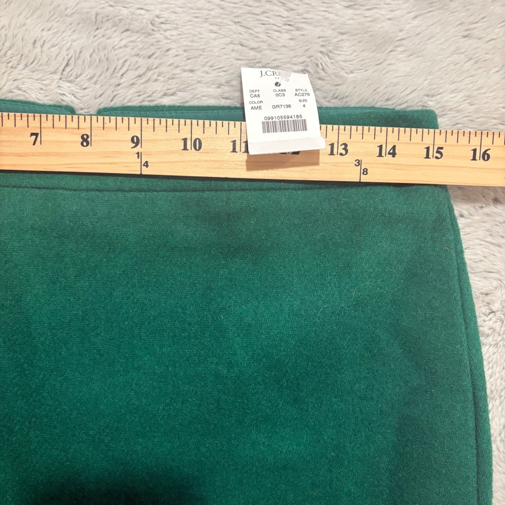 NEW‎ J. Crew Wool Blend Pencil Skirt Kelly Green Colorful Party Office Work Sz 4 - Picture 2 of 9